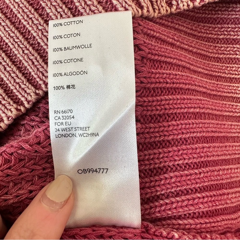 NWT Free People Half Moon Bay Pullover Sweater Cold Shoulder Long Sleeve Red - Picture 7 of 7